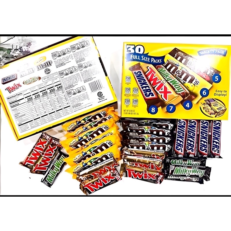 Socola tổng hợp 6 loại M&M’s Mars Chocolate Variety Pack 30 gói 1.5kg Shopee Việt Nam