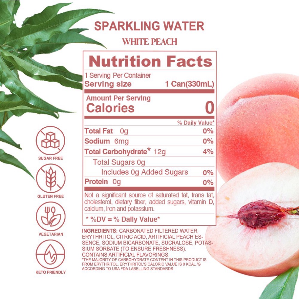 (Combo 2 lon) Nước Soda trái cây Genki Forest Sparkling có ga không Calo lon 330ml