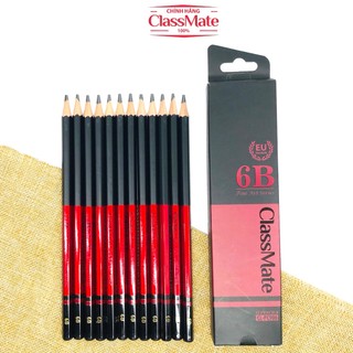 Hộp 12 Bút Chì Gỗ Fine Art 6B CLASSMATE Nét Bút Mịn, Dùng Làm Họa Cụ Vẽ Tranh Chuyên Nghiệp CL-PC906