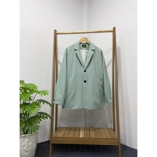 ÁO KHOÁC BlAZER NAM NỮ-ÁO KHOÁC VEST T-A-N THỜI TRANG UNISEX PHONG CÁCH HÀN QUỐC AV021 MÀU XANH VÀ XÁM