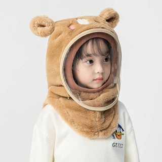 Mũ Lông Cừu Trùm Đầu Có Kính Chắn Gió, Chống Bụi Cho Bé từ 2-10 Tuổi