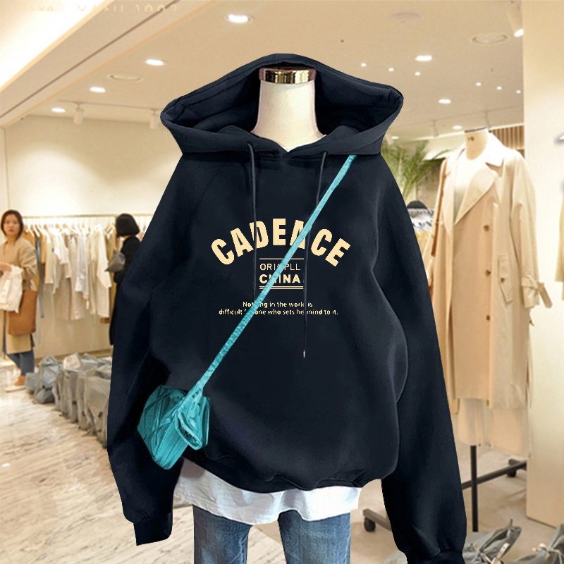 Mẫu Hoodie Nữ HappyFamily Xanh Rêu Hot Trend In Chữ Xinh Xắn CADENCE Chất Nỉ Da Cá Cotton 100 Cao Cấp