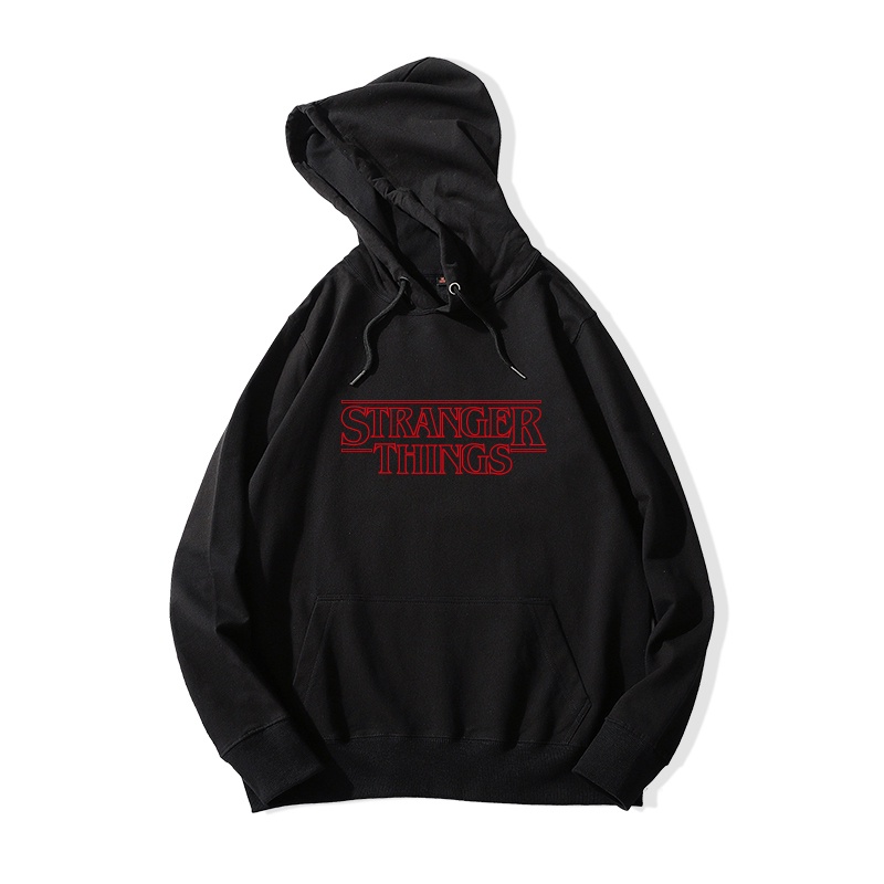 Mẫu Áo Hoodie Nam HappyFamily Form Rộng In Chữ STRANGER THINGS Chất Nỉ Cao Cấp