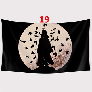 Tấm Thảm Nền Với Hoạt Hình Gia Đình Sasuke Itachi Logo Naruto Anime Polyester Tấm Thảm Phòng Ngủ Ký Túc Xá Treo Tường Tấm Thảm