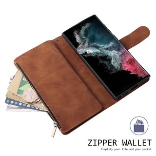 Dành Cho iPhone 11 Pro X XR XS Max 7 8 6 6s Plus SE 2 3 2020 2022 Vỏ Đa Năng Dây Kéo Ví Da PU Flip Cover