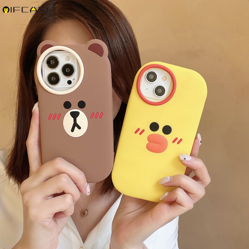 Ốp Điện Thoại Silicone Mềm Chống Sốc In Hình Thú Hoạt Hình Cho iPhone 14 Plus 14 13 12 Pro Max