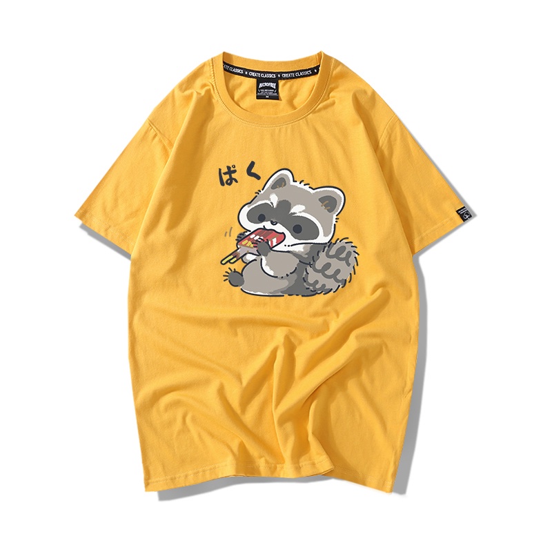 Áo Thun Nữ Tay Lỡ HappyFamily Form Rộng In Hình Chồn Mập Ú Dễ Thương Đáng Yêu Cotton 100 Cao Cấp