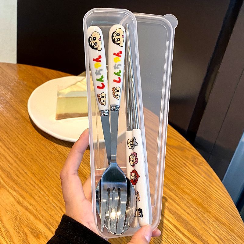 Bộ 3 Dụng Cụ Ăn Gồm Hộp Đựng Muỗng Đũa Muỗng Đũa Có Hộp Đựng Mang Đi Du Lịch Tiện Lợi