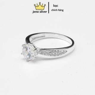 nhẫn nữ đính đá , nhẫn dày dặn , bạc sáng lấp lánh - jena sliver