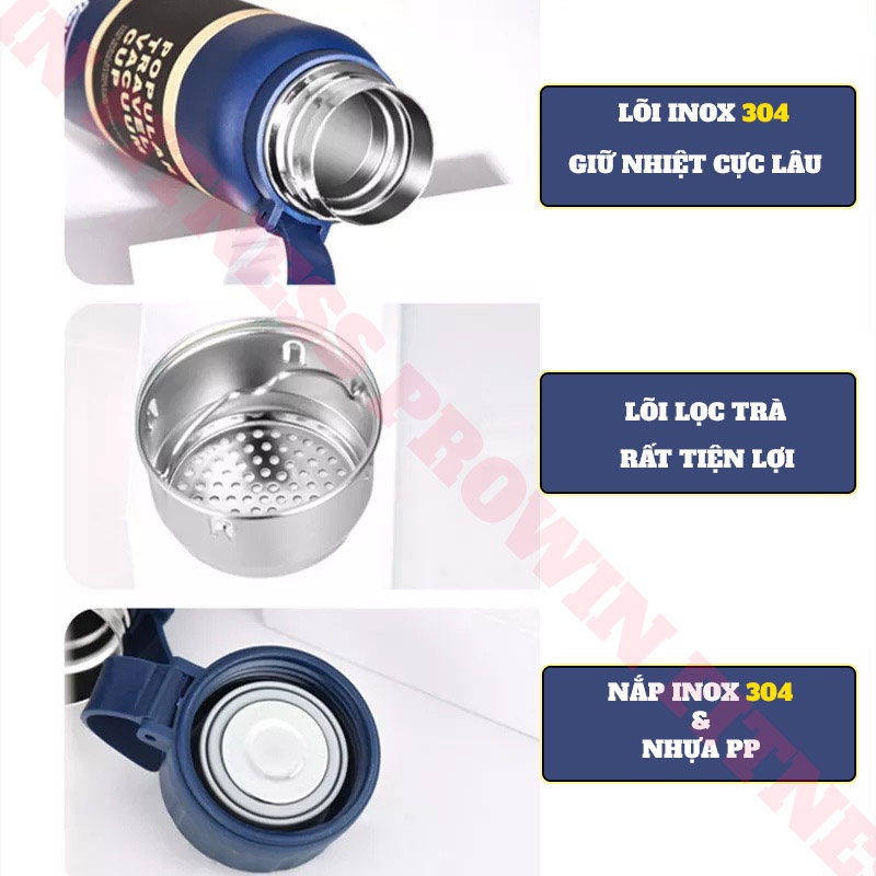 Ảnh Bình giữ nhiệt đựng nước trong tập luyện thể thao văn phòng Prowin chất liệu inox 304 an toàn tiện lợi 4