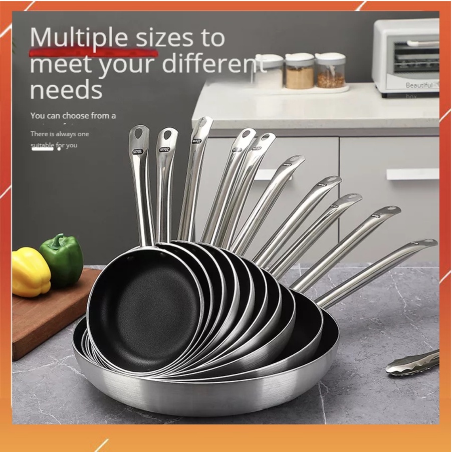 Chảo Chiên Rán INOX Chống Dính 2 Đáy Dùng Được Bếp Từ (Nhiều kích thước ...
