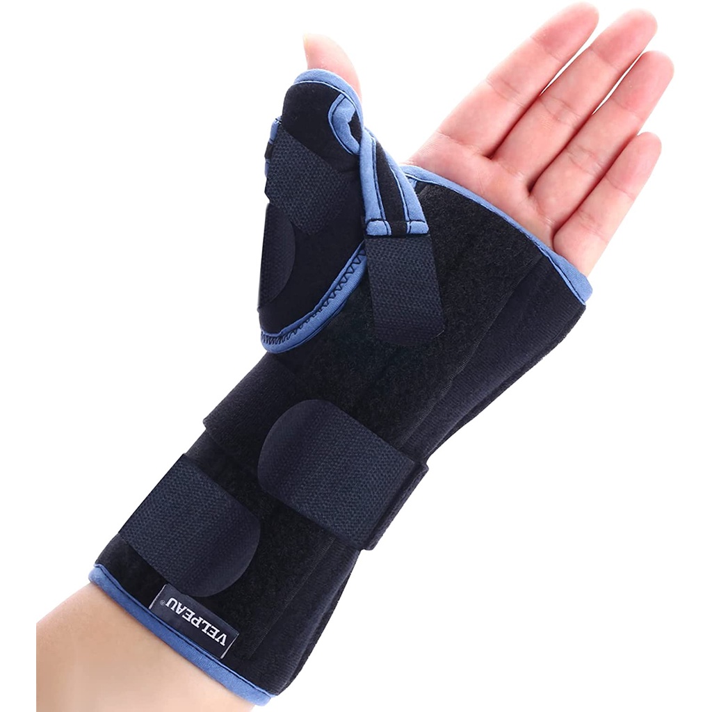 Ảnh Nẹp đeo cổ tay Velpeau với găng tay bảo vệ ngón cái cho bệnh hội chứng De Quervain, đau cổ tay, ổn định cho viêm gân, viêm khớp, trật khớp & gãy xương hỗ trợ cánh tay. 3