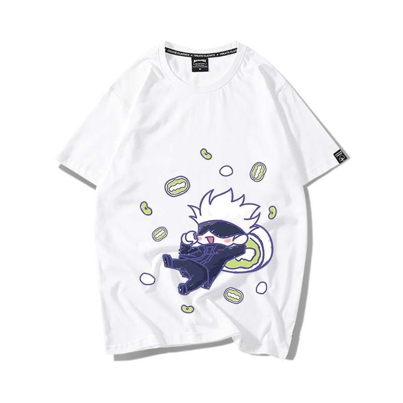 Áo Thun Nữ Tay Lỡ HappyFamily  Form Rộng In Hình Gojo Satoru Đáng Yêu Cotton 100 Cao Cấp