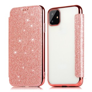Ốp lưng TPU trong suốt cho iPhone 16 15 14 ProMax 13 Pro Max 11 Pro Bling Glitter Leather Flip Wallet