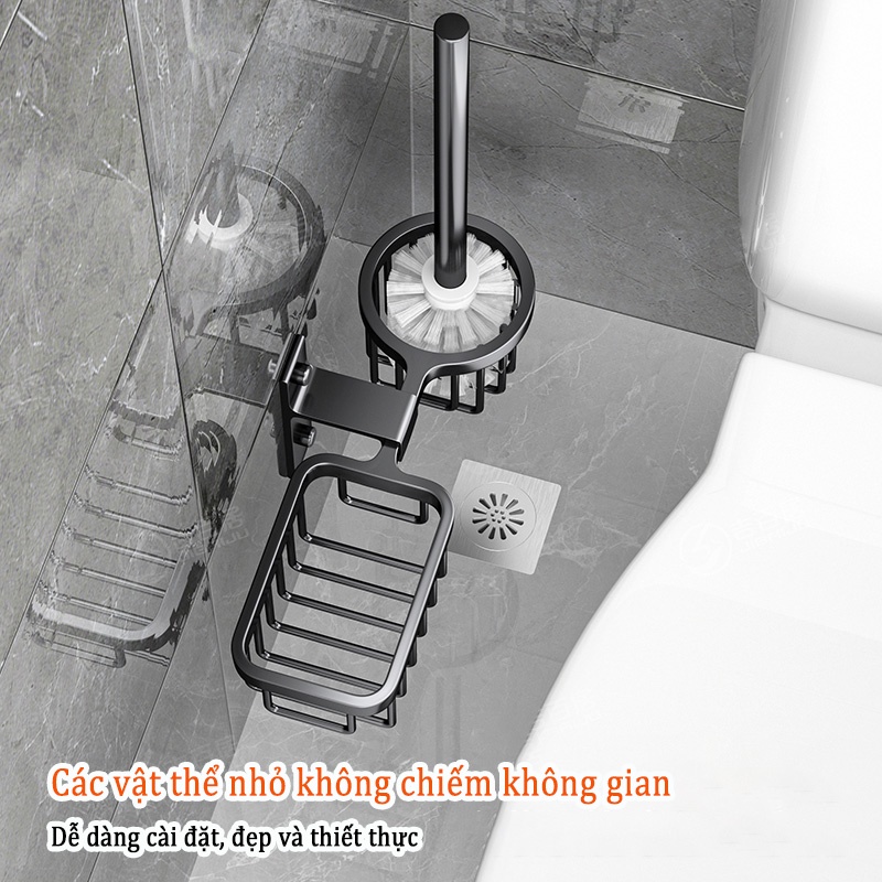 Ảnh Giá đỡ bàn chải vệ sinh toilet MEIDOO bằng kim loại đa năng tiện dụng không cần khoan dễ lắp đặt 3