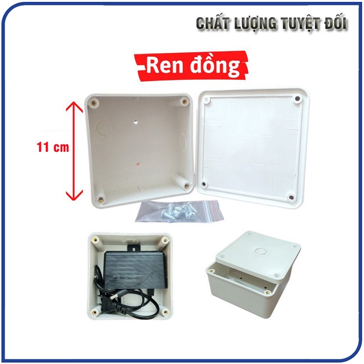 [ HỎA TỐC] Lẻ Chân đế Dome,Hộp kỹ thuật Ren Đồng 11*11*5 KÈM VÍT chống nước,lắp LED dùng camera  eviz,dahua,yoosee, imou