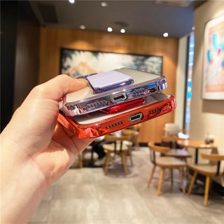 Ốp Mềm Từ Tính Trong Suốt Sang Trọng Cho iPhone 15 ProMax 14 13 12 11 Pro Max 13 Pro 14 15 Plus Vỏ Chống Sốc Có Chân Đế T08