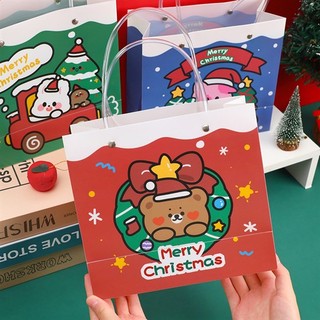 Túi Đựng Quà Noel Merry Christmas Mẫu Mới 21*19*9Cm - Thỏ Hồng VPP