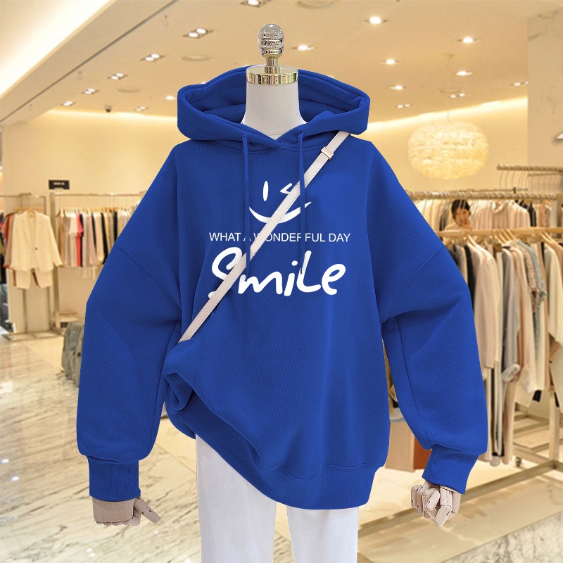 Mẫu Hoodie Nữ HappyFamily Màu Xanh Rêu Hot Trend Smile Chất Nỉ Da Cá 100 Cao Cấp