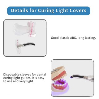 200pcs LED dùng một lần bảo dưỡng ánh sáng đầu bằng nhựa bao gồm các tay áo bảo dưỡng nha khoa Hướng dẫn ánh sáng