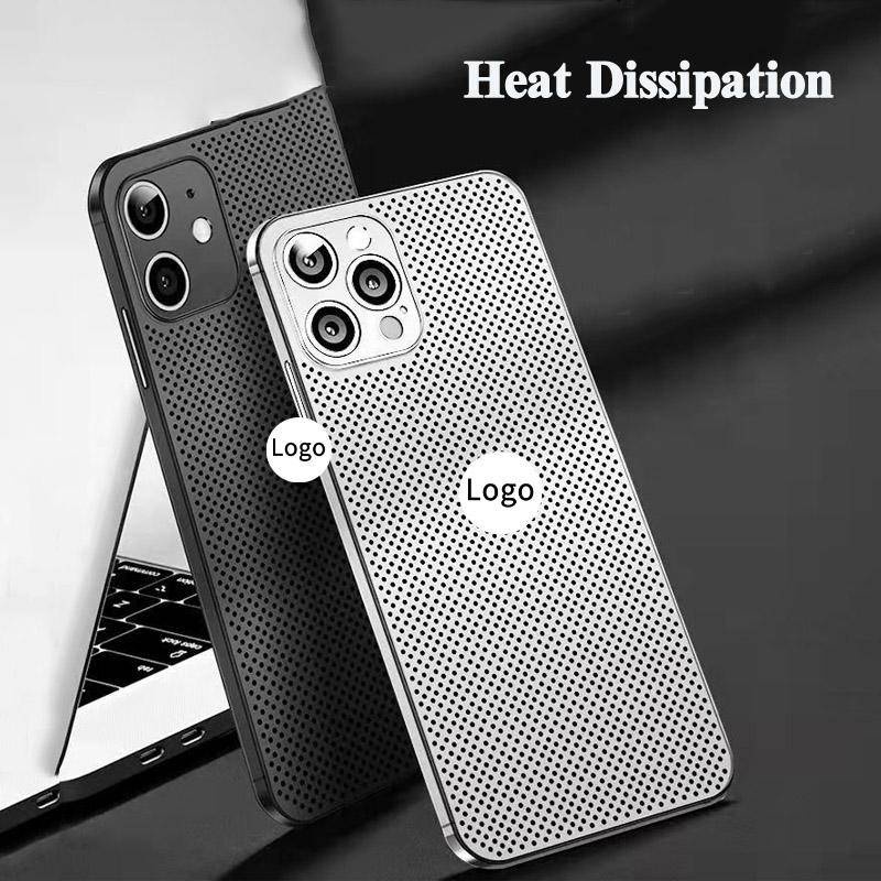 Ốp điện thoại làm mát thoáng khí tản nhiệt cho iPhone 14 13 12 11 Pro MAX Màu trơn