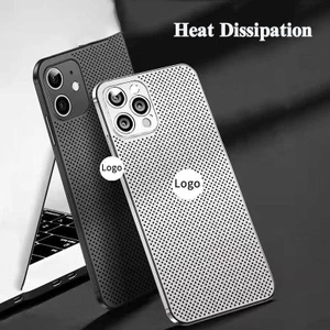 Ốp điện thoại làm mát thoáng khí tản nhiệt cho iPhone 14 13 12 11 Pro MAX Màu trơn