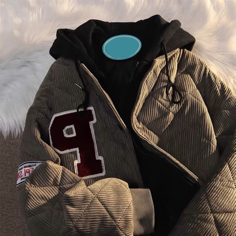 Áo khoác bóng chày unisex có mũ lót bông