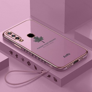 Ốp Điện Thoại Mạ Siêu Mỏng Hình Lá Phong Cho Samsung A10S A10 A20S A21S A20 A30 A12 A31 A50S A30S A32 A52 A72 A51 A71 4G