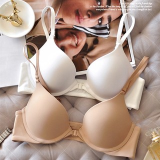 Set Áo Ngực Cài Khóa Trước + Quần Lót Không Đường May Mềm Mịn Có Gọng Thép Nâng Ngực Thoải Mái Cho Nữ