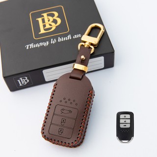Bao Da Chìa Khóa ô tô HONDA CRV, City,Acord, Civic 15-18 (3 nút bấm) Da Thật, Giá tận Xưởng, Bảo hành 2 năm.