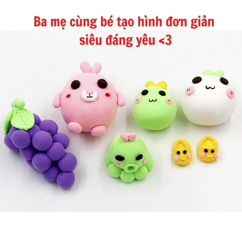 Đất sét tự khô LOẠI XỊN 12 24 36 màu siêu nhẹ không dính tay cho bé -Binbibo
