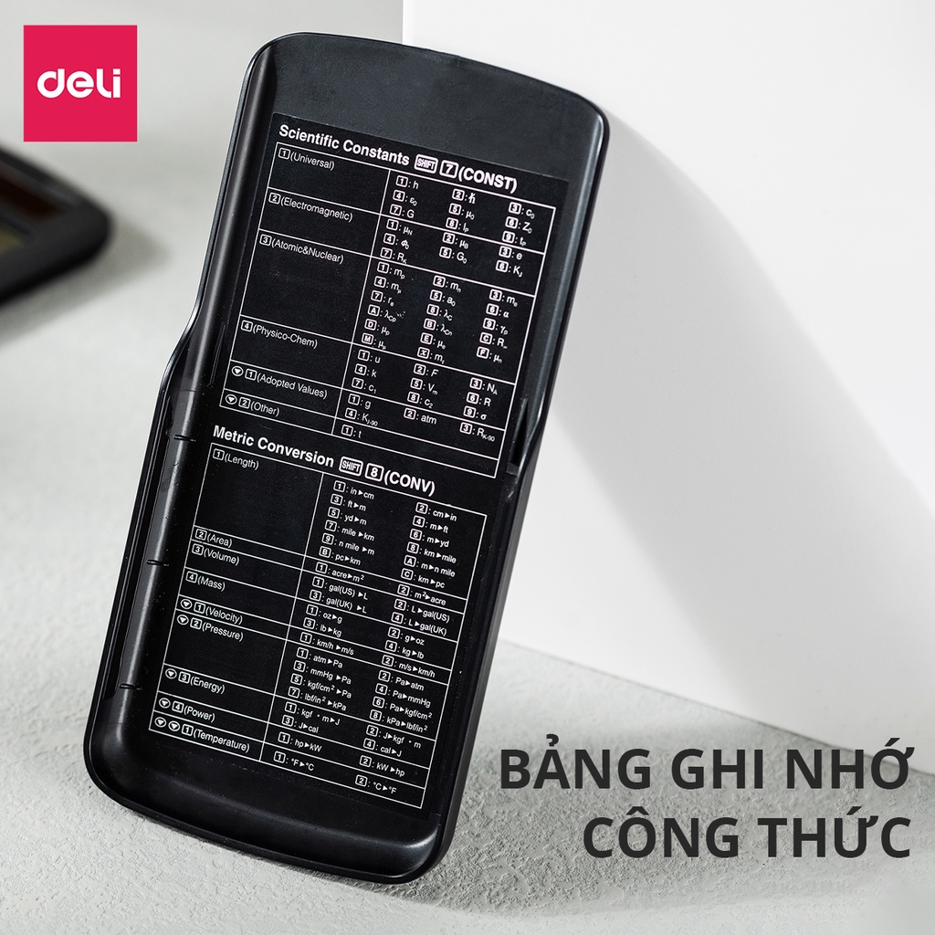 Máy tính khoa học Deli Máy tính học sinh cấp 2 3 chuyên dụng cho thi chuyển cấp và đại học