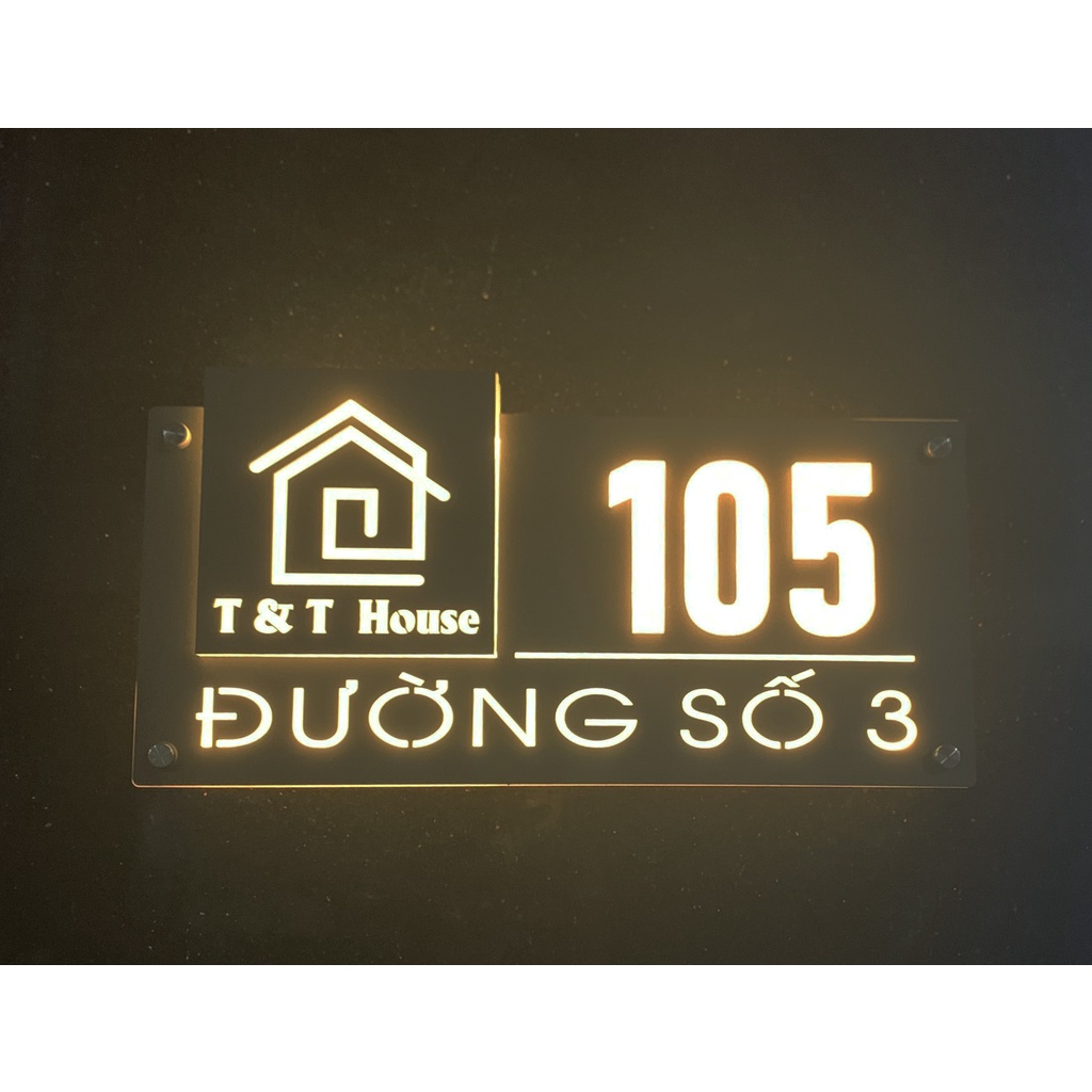 Biển số nhà có đèn LED. Bảng số nhà. Đặt hàng theo yêu cầu. BSN-29