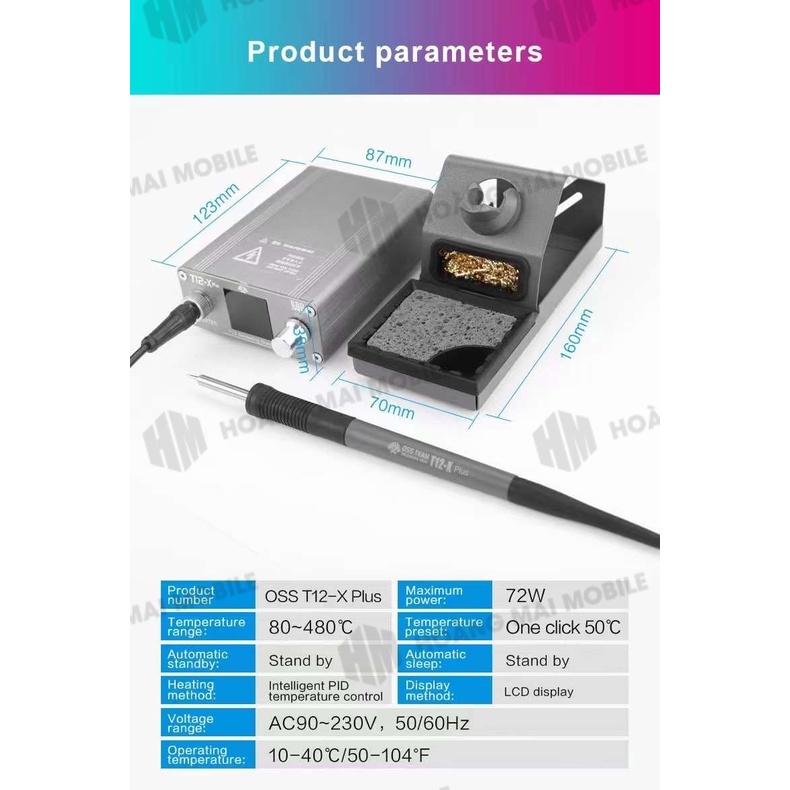 Máy hàn cầm tay phù hợp mũi hàn T12 OSSTEAM T12X