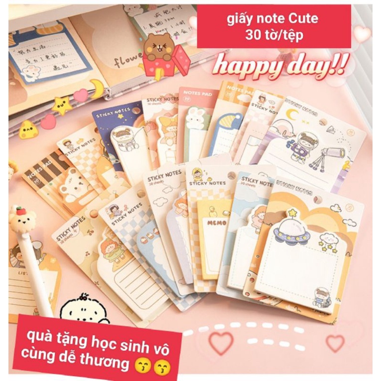 #Giấy note, Giấy nhớ, Giấy ghi chú mix nhiều hình dễ thương (30 tờ) Giá ...