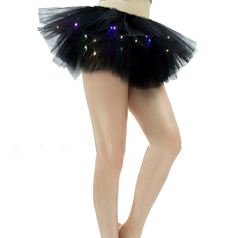 Da Nữ Váy Tutu 5 Lớp Váy Tutu Sáng Lên LED Váy Ba Lê Cho Dự Tiệc