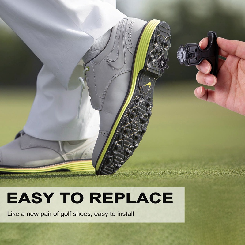 Dễ dàng thay thế Spikes Cleats Giày Golf Đen 20 + 1 Cái, Giày Golf Chống Trượt Đa Năng, Cờ Lê Spike Pin Giày Tẩy
