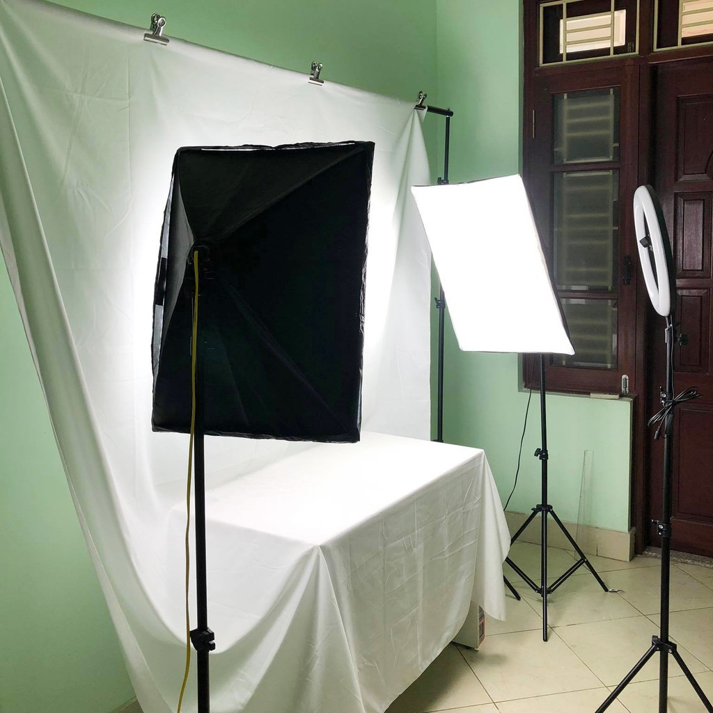 Bộ Đèn livestream Studio Chụp Ảnh Kèm Bóng 150w Softbox 50x70cm - Chính Hãng HD DESIGN