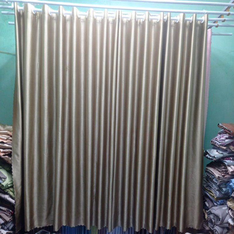 Rèm cửa màu xám rêu LV vài dệt 3 lớp chống nắng 98% dụng làm rèm cửa sổ ...
