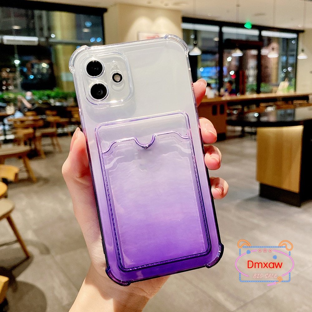 Ốp Điện Thoại Dẻo Màu Gradient Kèm Ngăn Đựng Thẻ Cho Samsung Galaxy Note 20 Ultra 10 Plus 10 + Note 9 8 A82 A10S M01S