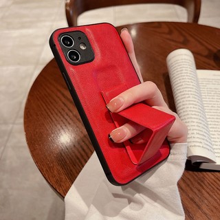 Ốp lưng mềm bảo vệ ống kính da PU cho iPhone 16 15 14 13 12 11 Pro Max X XS XR có giá đỡ T11