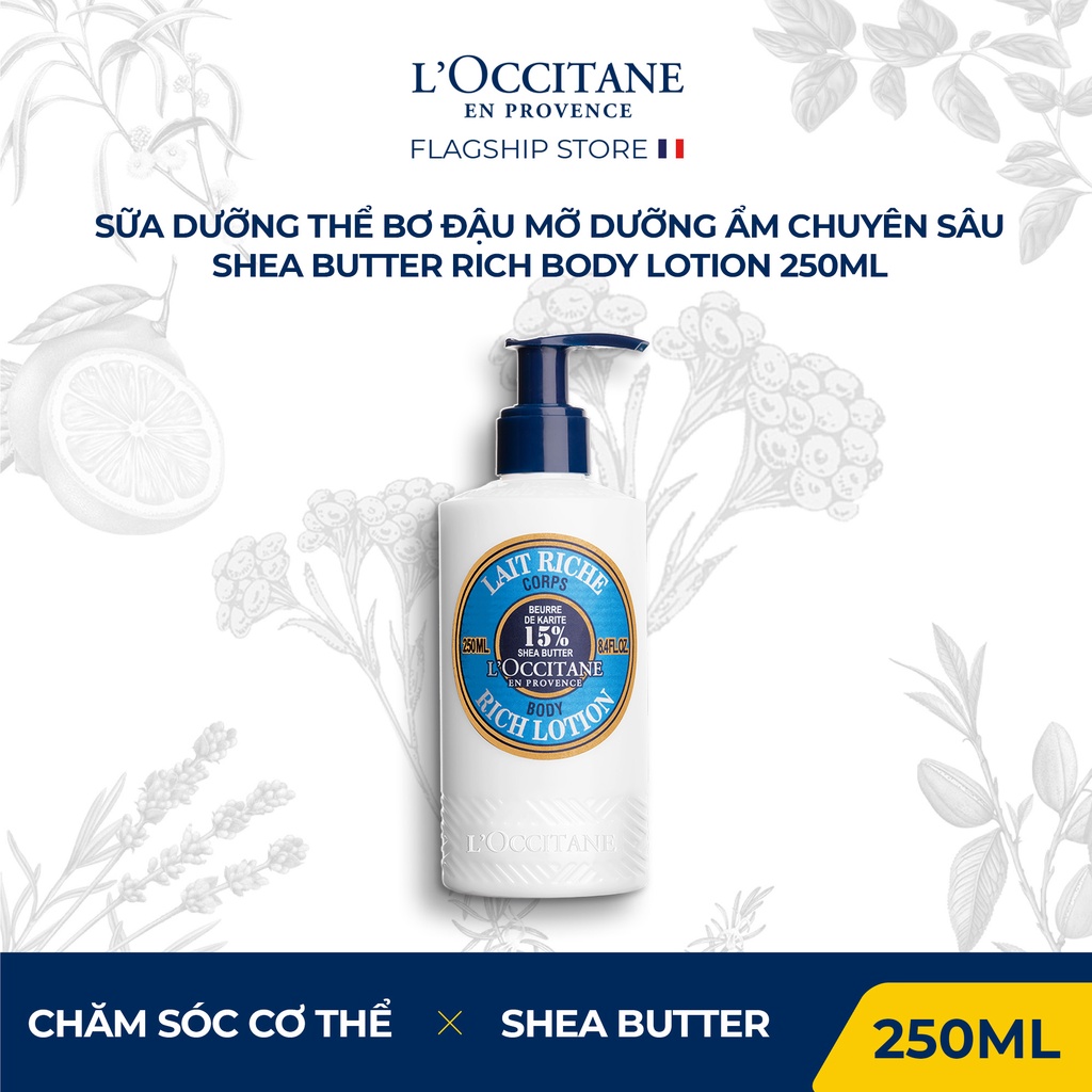 Sữa Dưỡng Ẩm Bơ Đậu Mỡ Loccitane Shea Butter Rich Body Lotion 250ml