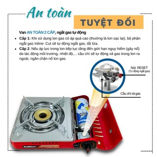 Bếp Gas 2 Chiều NaMilux NH-P2915PS│Sử Dụng Được Bình Gas Mini Và Bình Gas Lớn│Van Ngắt Gas An Toàn 2 Cấp│Hàng Chính Hãng