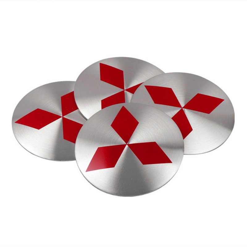 Set 4 Miếng Dán 56mm Trang Trí Trục Bánh Xe Hơi Mitsubishi Attrage Mirage G4 Triton Xpander Pajero Xpander Lancer ASX Storm Outlander
