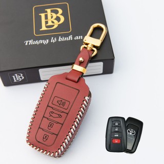 Bao Da Chìa Khóa Ô Tô TOYOTA Camry 19-24, Altis 22-24, Cross 23-24 loại 4 nút da bò thật bảo vệ khoá hàng chính hãng bb