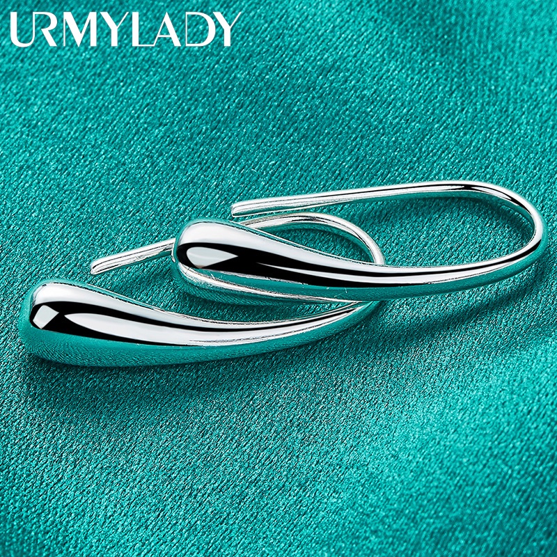 URMYLADY Bạc 925 Cưới Nữ Cổ Điển Cao Cấp Thả Vòng Tay Bông Tai Vòng Cổ Nhẫn Bộ Trang Sức Thời Trang