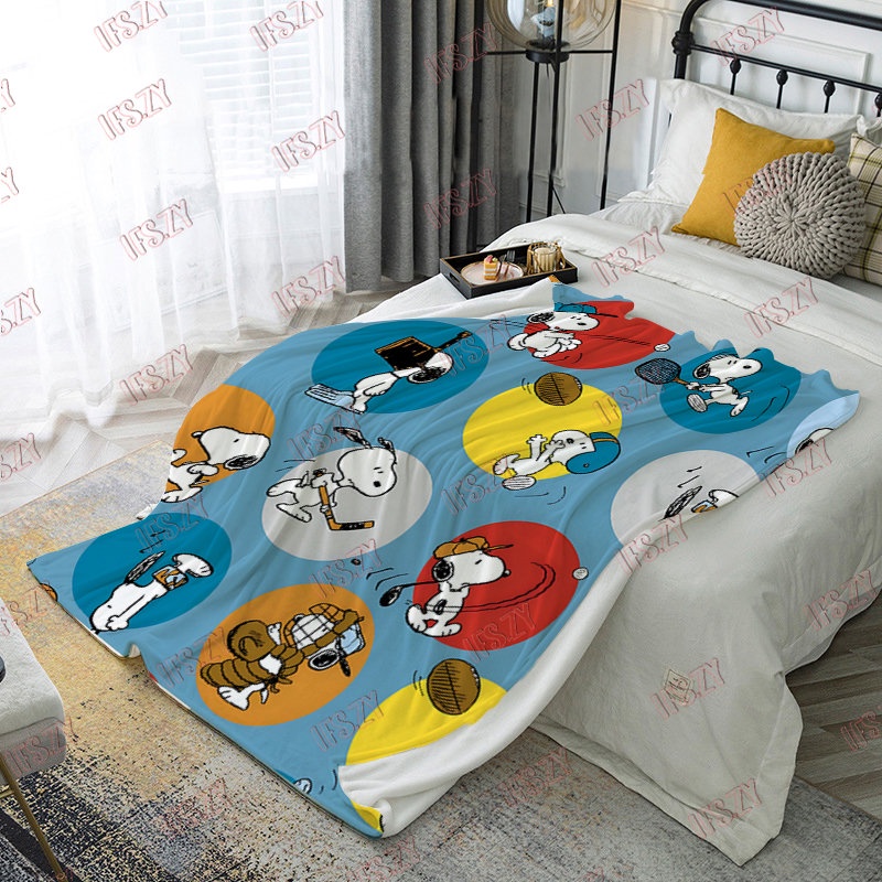 Chăn Bông 4 Kích Thước Hình Nhân Vật Hoạt Hình snoopy Dễ Thương
