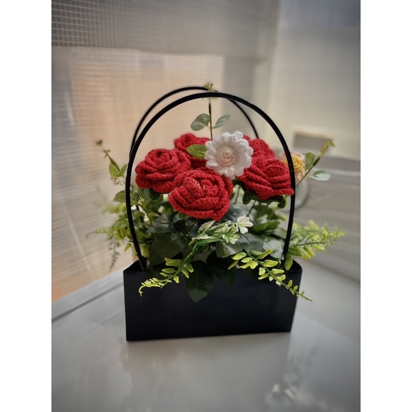 giỏ hoa len handmade | Shopee Việt Nam
