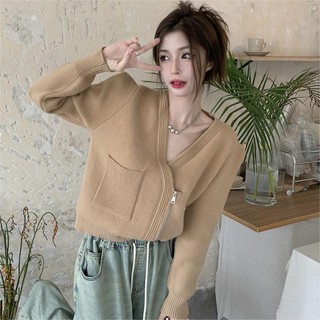 Áo Khoác Len Cardigan Tay Dài Dáng Ngắn Phong Cách Nhật Bản Độc Đáo Thời Trang Xuân Thu Cho Nữ