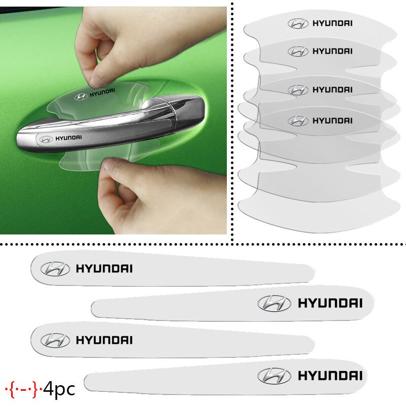 Bộ 8 Miếng Dán Tay Nắm Cửa Xe Hơi Hyundai i10 Kona Getz Accent Elantra Tucson I30 Santafe Creta ix35 I20 I40 H1 Matrix